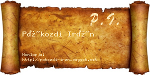 Pákozdi Irén névjegykártya